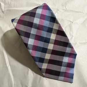 Charles Tyrwhitt 100% Silk Necktie Purple Blue Plaid Tartan EnglandTie 58"x3.25"